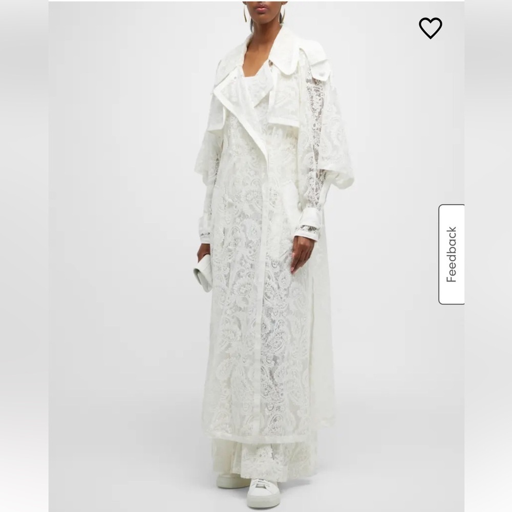 Zimmerman Wonderland Lace Trench Coat in Ivory